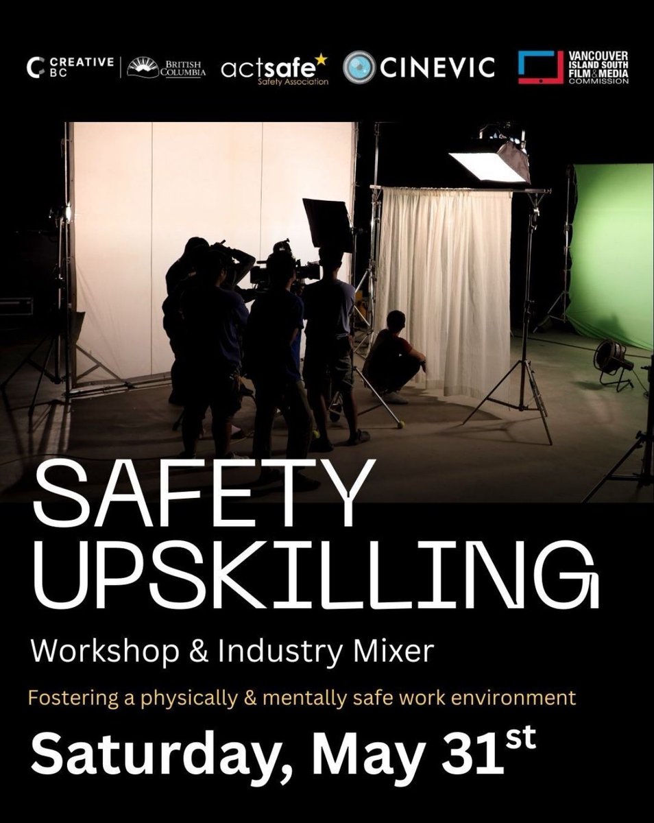 Super excited to be a part of this Workshop &amp; Industry Mixer with a 90 Min Workshop exploring Mental Wellbeing &amp; Psychological Safety on Set. Sat. May 31st- 2:30- 400 pm
eventbrite.ca/e/safety-upski…