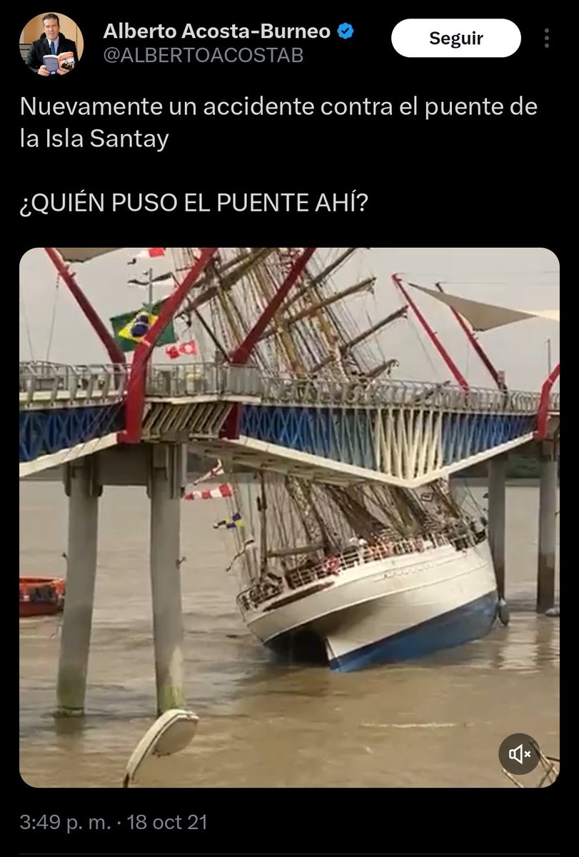 Y ya salió el Alberto Acosta a decir que es culpa del que puso ahí el puente de Brooklyn?