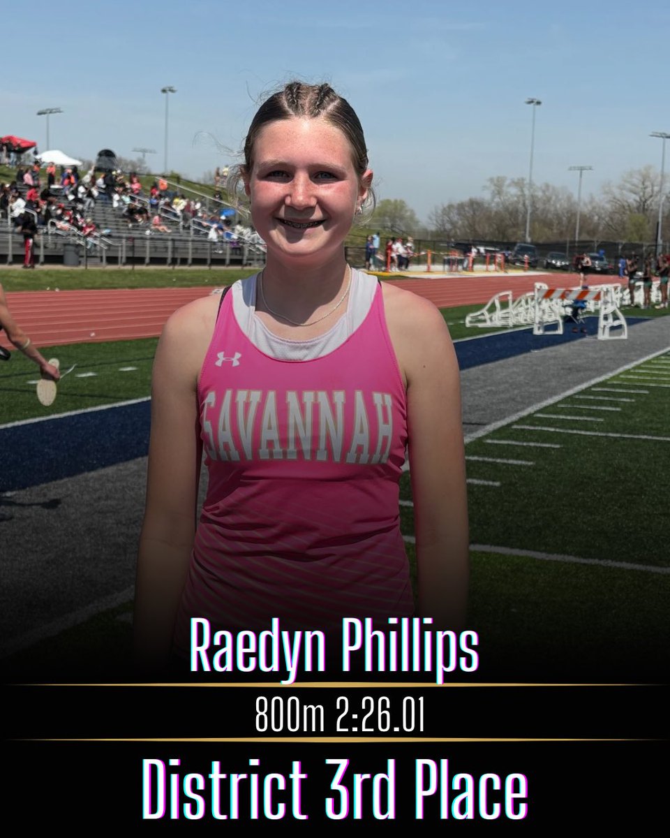 🚨 Freshman Raedyn Phillips advances to Sectionals in both her events today. With a 🥈 finish in the 1600m and a 🥉 finish in the 800m!