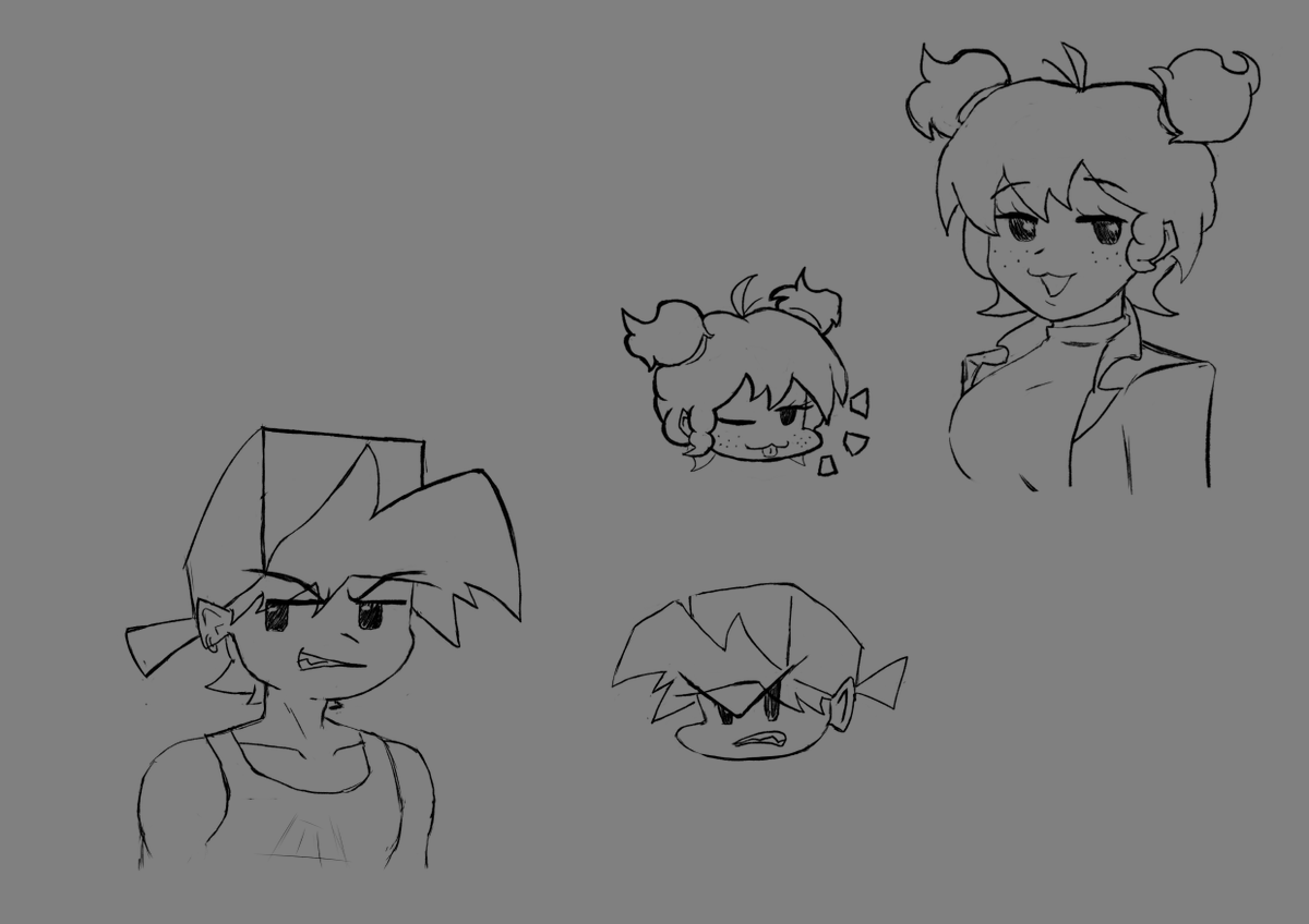 Sketches of this beautiful couple.

Okay, I've already posted it, it's time to disappear
but I'll be back.

#FNFDsides #fnf