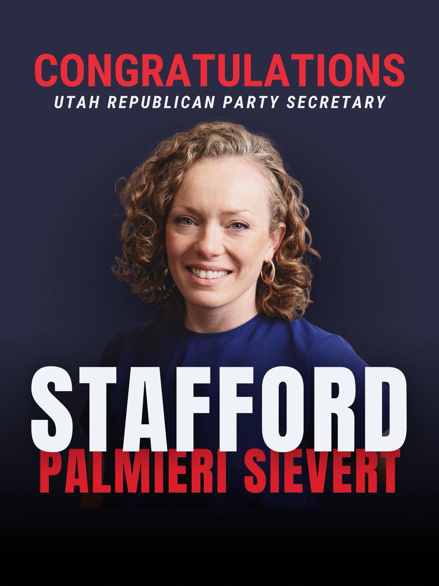 UtahGOP's tweet image. Congratulations UTGOP Party Officers!
Chair - Robert Axson
Vice Chair - Melanie Monestere
Secretary - Stafford Palmieri Sievert
Treasurer - Chris Null
#utgop #utpol #utgopconvention2025
