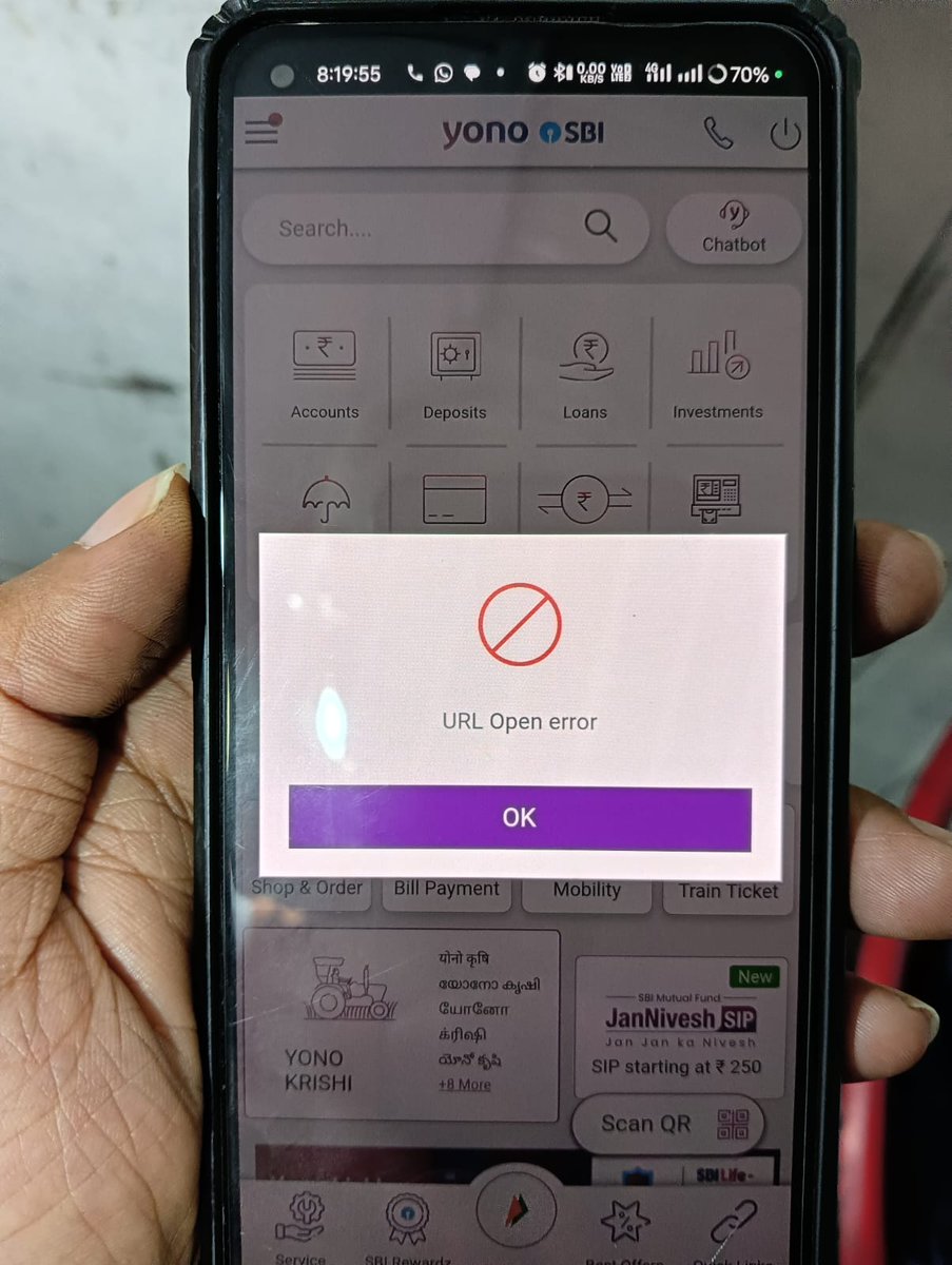 PratikKumarBeh3's tweet photo. @TheOfficialSBI  After updating the YONO SBI app today, it stopped working. Getting repeated pop-ups: "URL Open Error" and "Unauthorized". Many users are facing the same issue. Please fix it ASAP. Screenshot attached. #YONOSBI #SBI @Rbi https://t.co/Tq9h9lsODu