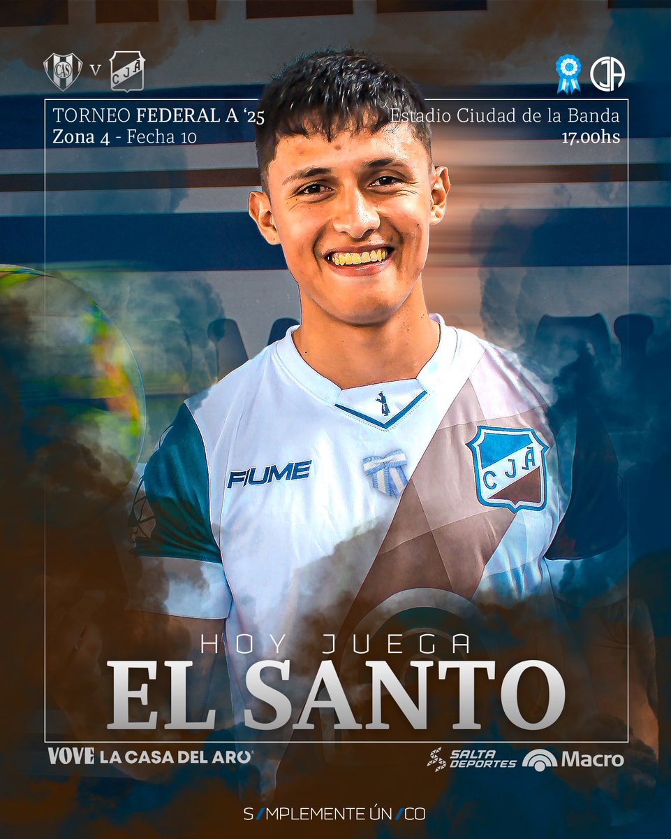 HOY JUEGA EL SANTO 🫡

📌𝗙𝗲𝗰𝗵𝗮 10 | TORNEO FEDERAL A 2025
🆚 Sarmiento (LB)
⌚️ 17:00hs.
🏟️ Estadio Ciudad de la Banda
👥 Árbitro: Jorge David Etem. Asistentes: Cristian Herrera; Uvab Adriel Araya. 4to árbitro: Pablo Alberto Ramirez.

#DaleSanto