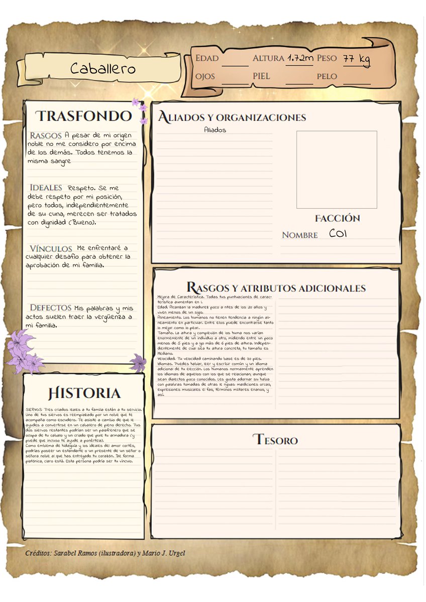 Hola, soy master de juegos de rol. Y mi propuesta de. Aquí estan las fichas de vuestros personajes. <a href="/KuentinLoL/">Kuentin</a> Iré haciendo las del resto. A ti te haré otra ficha de monje.
- Partida de rol online a dungeons and dragons.
(Se puede modificar y en pdf también). Muchas gracias.