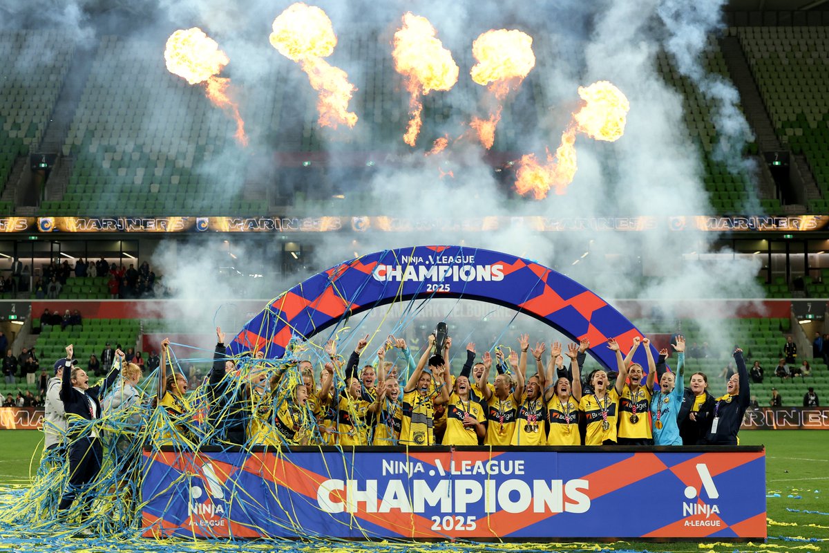 aleaguewomen's tweet photo. Your 2024-25 Ninja A-League champions: CENTRAL COAST MARINERS 🏆 https://t.co/1DjWiJtJS2