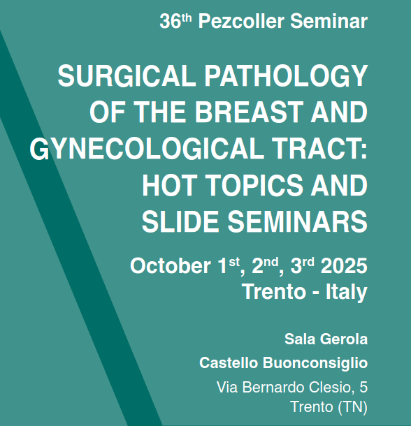 SIAPeC-IAP Comunicazione (@siapec_iap) on Twitter photo Surgical Pathology of the Breast and Gynecological Tract: Hot Topics and Slide Seminars
Oct 1–3 2025 | Trento (Italy)
Info: pezcoller.it/it/36-seminari…
<a href="/EdiBrogi/">Edi Brogi</a> <a href="/Melinda/">Melinda</a> <a href="/GTurashviliMD/">Gulisa Turashvili, MD, PhD</a> <a href="/barbamat2/">Mattia Barbareschi</a> <a href="/MattiaBarbares1/">Mattia Barbareschi</a> Surgical Pathology of the Breast and Gynecological Tract: Hot Topics and Slide Seminars
Oct 1–3 2025 | Trento (Italy)
Info: pezcoller.it/it/36-seminari…
<a href="/EdiBrogi/">Edi Brogi</a> <a href="/Melinda/">Melinda</a> <a href="/GTurashviliMD/">Gulisa Turashvili, MD, PhD</a> <a href="/barbamat2/">Mattia Barbareschi</a> <a href="/MattiaBarbares1/">Mattia Barbareschi</a>