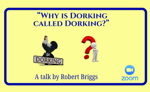 FREE Zoom talk #tomorrow (Monday 19th May): "Why is #Dorking called Dorking?” by Robert Briggs. Talk 7:30, "doors" 7:15

Zoom-register at us06web.zoom.us/meeting/regist…
See dlhg.org.uk/current-progra… for more details
Please come along!