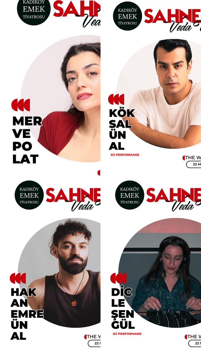 Kadıköy Emek Tiyatrosu Veda Partisi
22 Mayıs’ta buluşuyoruz!

📍Yer: The Wall Performance
⏰Kapı açılış: 20.00
🎟️Biletler: tiyatrolar.com.tr/m/tiyatro/kadi…