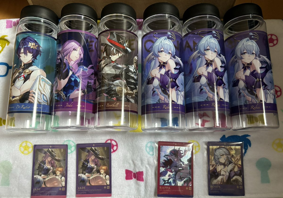 konoha_td's tweet photo. 交換 スシローコラボ 崩スタ スタレ 崩壊スターレイル クリアボトル メタカ

譲)レイシオ ジェイド ブートヒル ロビン 乱破
求)ボトル:サンデー アベンチュリン
メタカ:レイシオ

基本郵送。推しの重複分も交換に出しています。
*シリアルコード未使用 https://t.co/0TQLgydYkI