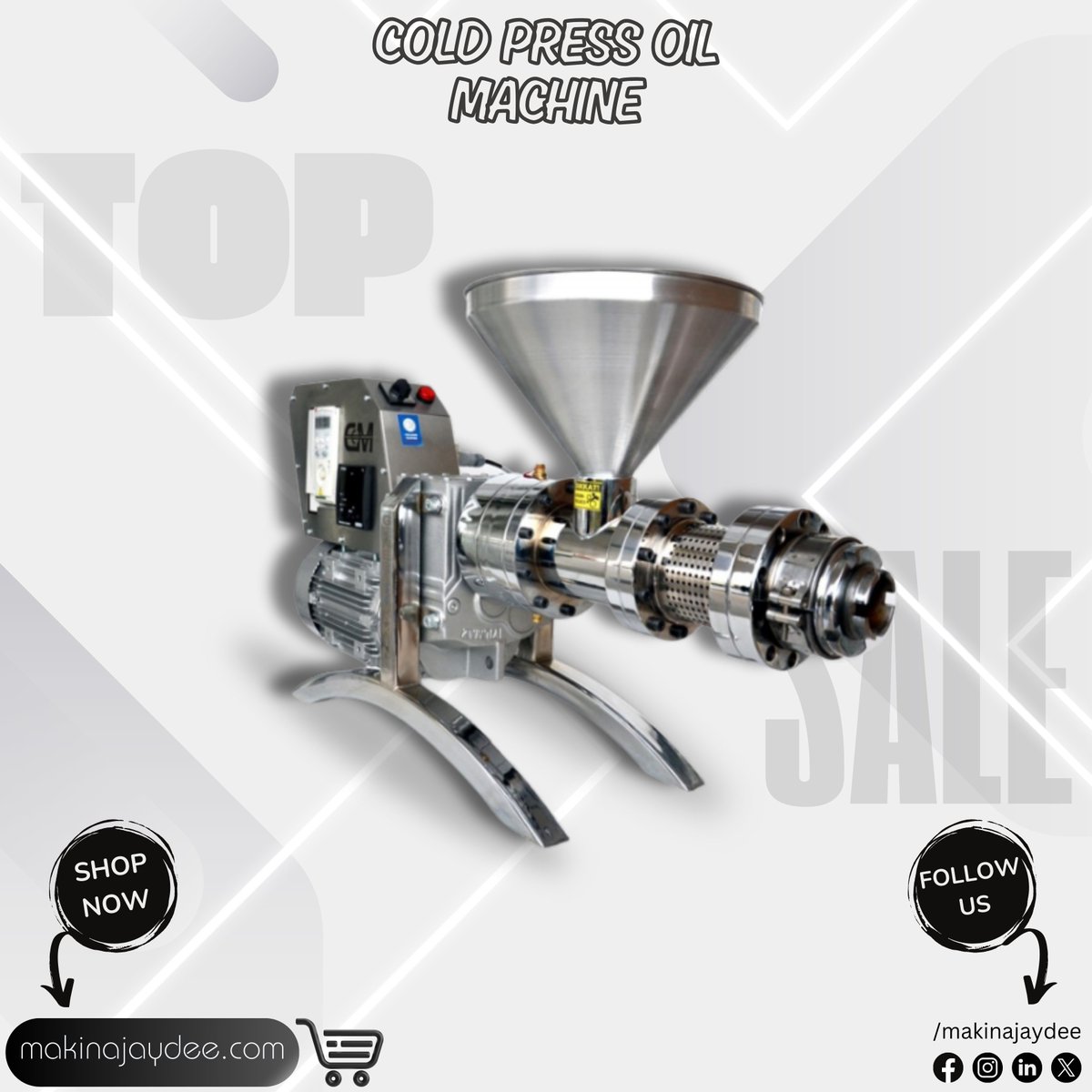 makinajaydee's tweet photo. 📣 For SALE: Cold Press Oil Machine!

---

📣 للبيع: ماكينات عصر الزيت على البارد!

---

sales@makinajaydee.com
+90 545 103 5618

---
#oil #pressing #mashing #filtiring #seeds #cold_press_oil #machine 
#زيت #عصر #هرس #تصفية #بذور #عصر_زيت_بارد #ماكينة
#makinajaydee https://t.co/sHyhi7Aruc