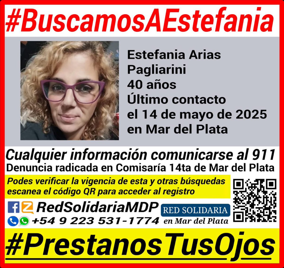 Esto me cayó como un balde de agua fría y me da mucha impotencia no poder hacer nada ya que estoy muy lejos😔.Una amiga está desaparecida desde el miércoles pasado .Si pueden compartir esta publicación o cualquier otra forma de difundirla les agradezco mucho 🙏🏻 #PrestanosTusOjos