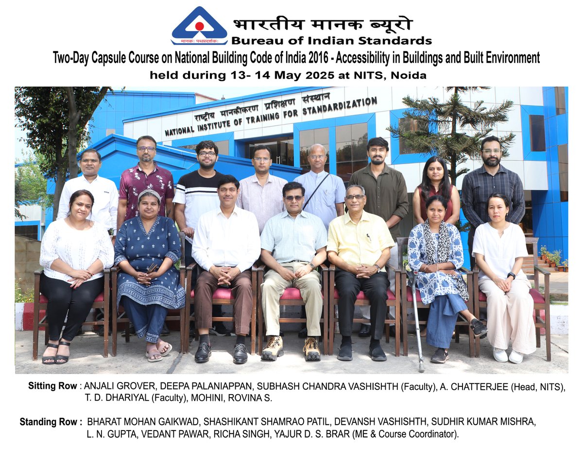 IndianStandards's tweet image. A Two-Day Capsule Course on National Building Code of India 2016 – Accessibility in Buildings and Built Environment was organized by NITS. It was attended by delegates from NGOs, PSUs, Private Organizations as well as Academia.
@jagograhakjago #BIS #NITS #CapsuleCourse