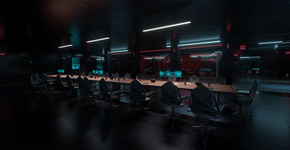 [WIP] Arasaka Office (Part 2) - Blender (Cycles)

#cyberpunk2077 #cyberpunk #blender #cycles #scene #environment #3d #wolvenkit #cdpr #game #assets #fanart #map