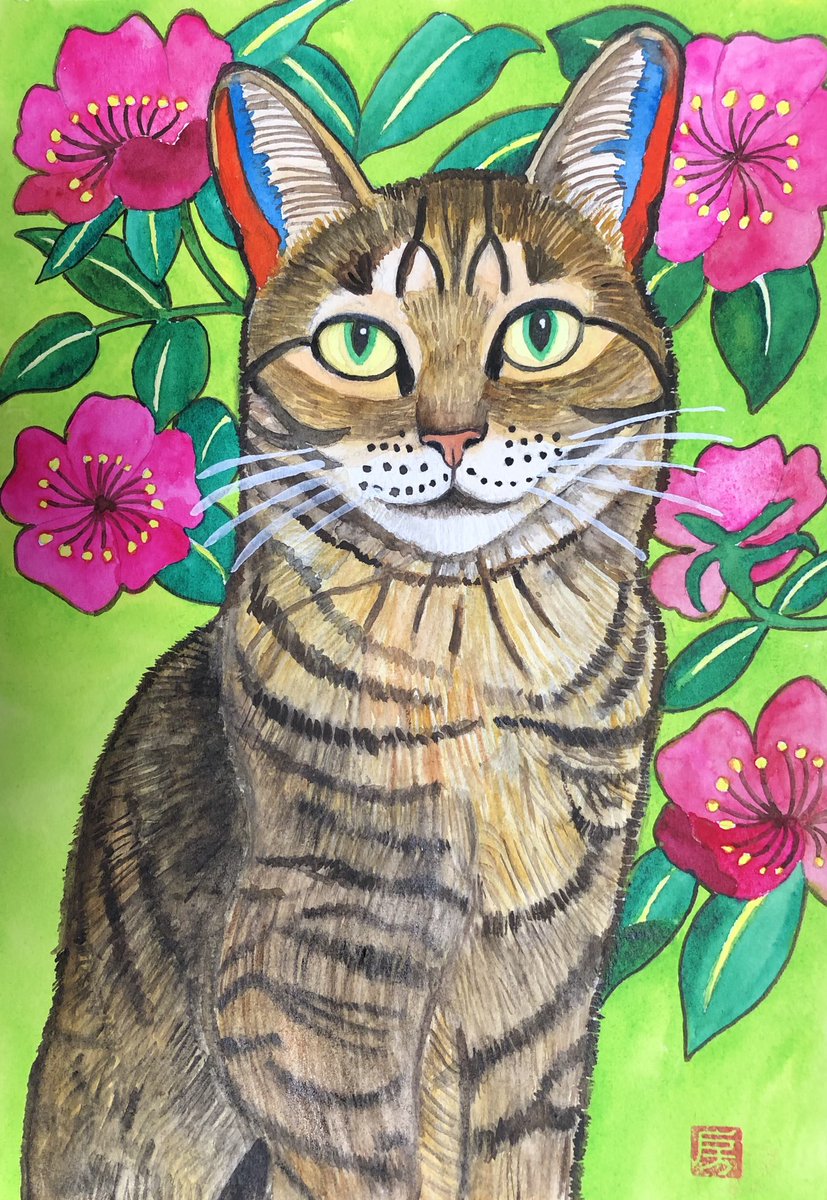 puputaro7's tweet image. 猫の絵を描きました。