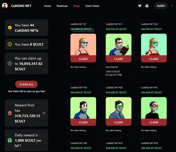 cultdao_art's tweet image. Don’t forget—you can still claim your $CULT if you hold any of these NFTs.

cultdao.vercel.app/dapp
