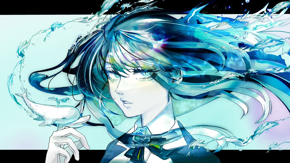 RT @Kiza_Minegi: 『白鯨』 #Adoart #クラウドナインパークファンアート