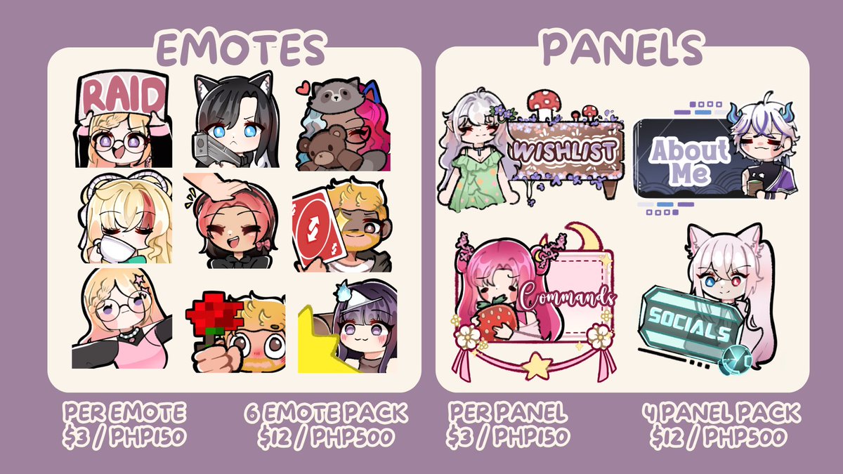 MiyaLilac's tweet photo. 🥀 COMMISSION SHEET 🥀

For more information, you can go on my KOFI and will be providing more art examples below !

Likes and RT’s are appreciated 💜 Thank you for everyone for your patience !! 

#Vtuber #Pngtuber #PHVtuber https://t.co/fwQydB5y06
