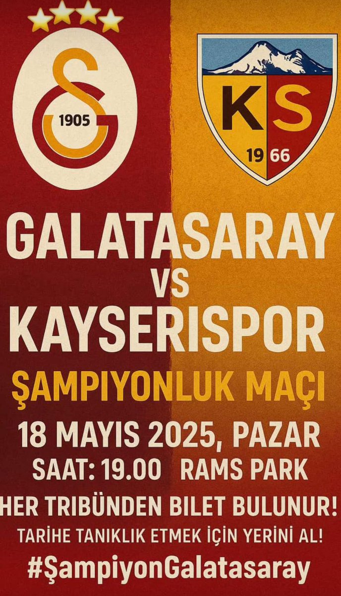 GALATASARAY -  KAYSERİSPOR   MAÇI BİLETLERİ MEVCUTTUR.
⏳🔥⏳🔥

ELDEN TESLİM 

WP:05319893078

#biletarıyorum #biletdevir #biletvar #galatasaraybiletdevir #galatasaraybilet #kombinedevret #kombinedevret #passolig #Galatasaray #GSvSVS #biletarıyorum #SampiyonGalatasaray