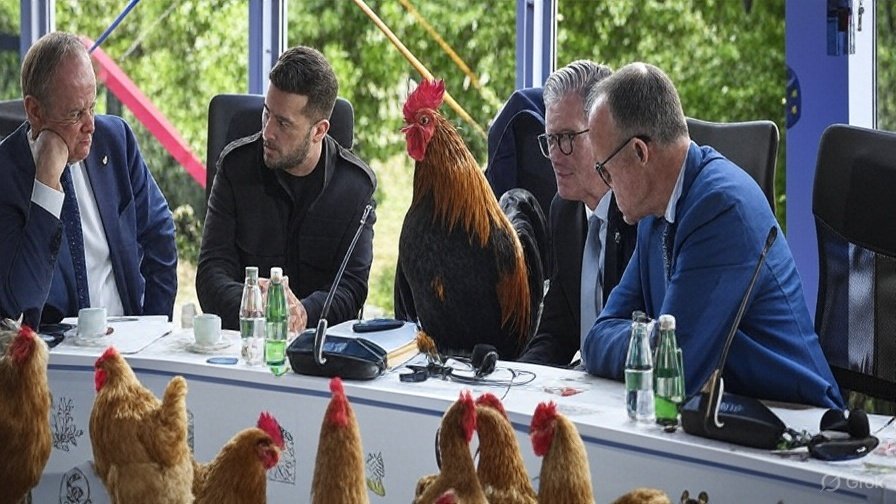"Chicchirichì! Trump? Chicchirichìii?"

Questo è stato grosso modo il tenore dell'incontro con i volenterosi a Tirana, dove tutti gli altri paesi EU erano esclusi! 
Il motivo? Perché loro sono i "Volenterosi"! Di cosa? La risposta la lascio alle persone intelligenti.