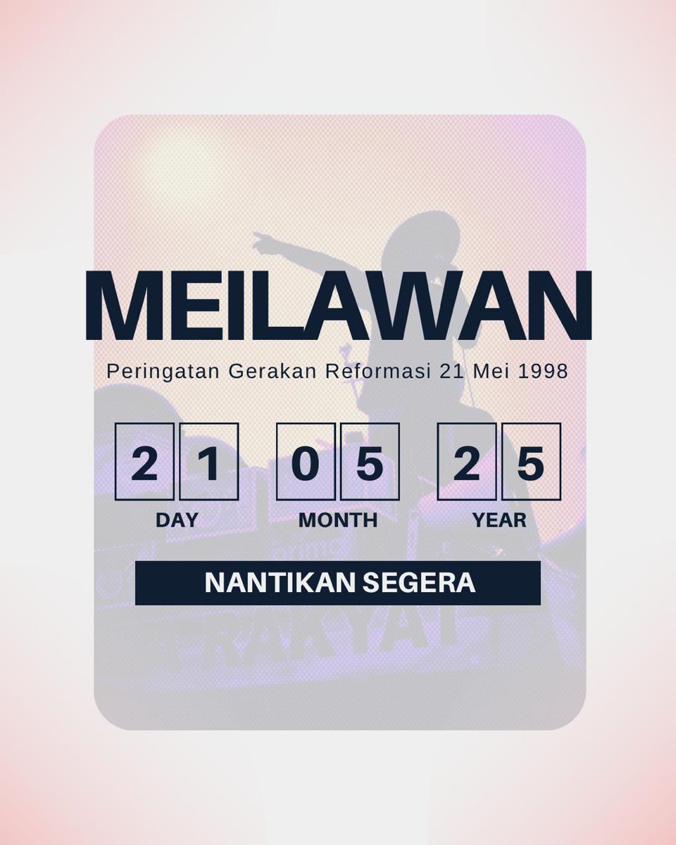 Gerakan Buruh Bersama Rakyat GEBRAK akan memperingati 27 tahun Reformasi. 
Mari saling menguatkan gerakan perlawanan, Kawan!

#kitakelaspekerja 
#meiberlawan 
#lawankapitalisme 
#rebutdemokrasi 
#lawanoligarki 
#lawanmiliterisme