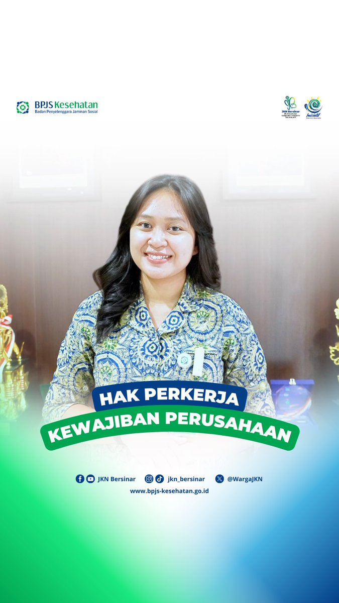 WargaJKN's tweet photo. Hai Sobat JKN Bersinar✨
Setiap perusahaan diwajibkan untuk mendaftarkan pekerjanya ke dalam Program JKN. Mari kita bahas lebih lanjut mengenai kewajiban perusahaan dan hak-hak pekerja dalam program JKN ini
#JKNUntukPekerja
#TransformasiMutuLayanan
#MudahCepatSetara https://t.co/Han8lAJ9wb