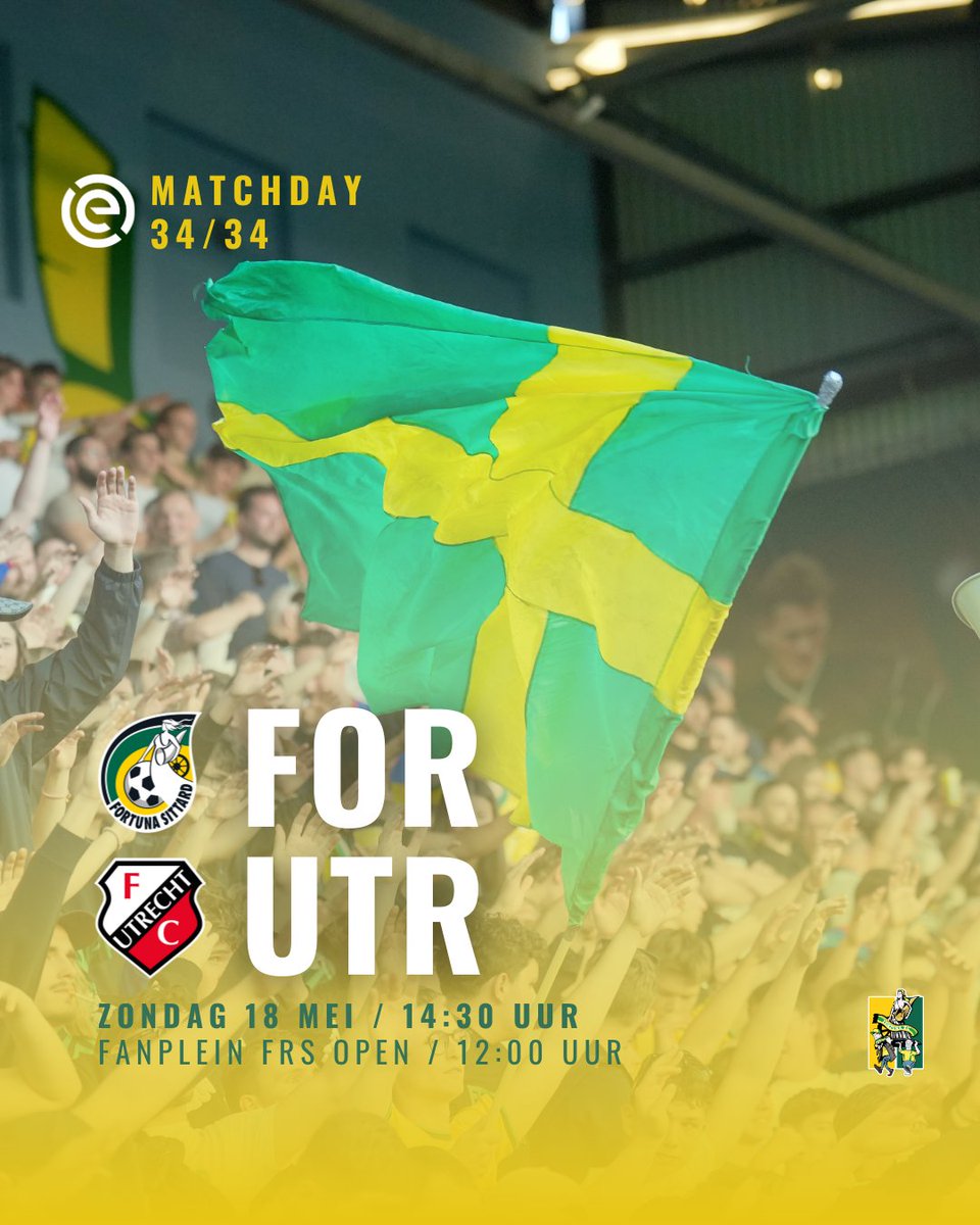 Fortuna Supporters (@vrouwefortuna) on Twitter photo ๐ด๐จ๐ป๐ช๐ฏ๐ซ๐จ๐ ๐๐/๐๐
Laatste wedstrijd van het seizoen. Die we feestelijk en samen willen afsluiten. Fanplein FRS zijde open vanaf 12.00. Na de wedstrijd daar spelers afscheid.
Info: fortunasittard.nl/nieuws/festiviโฆ
#FORutr #FortunaSittard #FCUtrecht #SamenNaoVeure #FortunaSC ๐ด๐จ๐ป๐ช๐ฏ๐ซ๐จ๐ ๐๐/๐๐
Laatste wedstrijd van het seizoen. Die we feestelijk en samen willen afsluiten. Fanplein FRS zijde open vanaf 12.00. Na de wedstrijd daar spelers afscheid.
Info: fortunasittard.nl/nieuws/festiviโฆ
#FORutr #FortunaSittard #FCUtrecht #SamenNaoVeure #FortunaSC