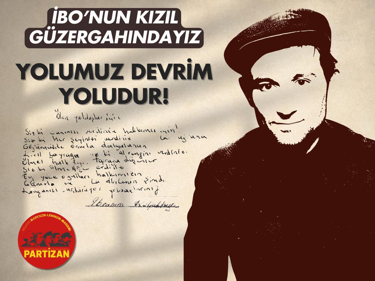 Egemenler umudu kaybettirmek, gerçeği unutturmak istiyor.
Ama biz unutmadık, Unutturmayacağız!
Ölümsüzlüğünün 52.yılında İbrahim Kaypakkaya’nın devrimci bilinci hâlâ diri, ihtilalci komünist çizgisi hâlâ yol gösterici.

Kızıl Güzergahında, Devrim Yolundayız!

#İbrahimKaypakkaya
