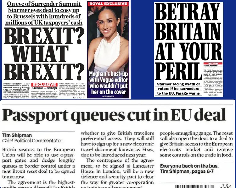 🙄🙄🙄🙄🙄🙄🙄
Inevitable. 
Remember what that c*nt Johnson ‘promised’?
F*ck off Farage.
F*ck off Rothermere.
Hope i live long enough to see my grandkids’ RIGHTS restored.
And Reform cast into oblivion!
#brexit #reformuk
