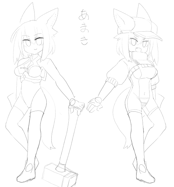 ひさしぶりに鏡合わせ絵描くゼ 