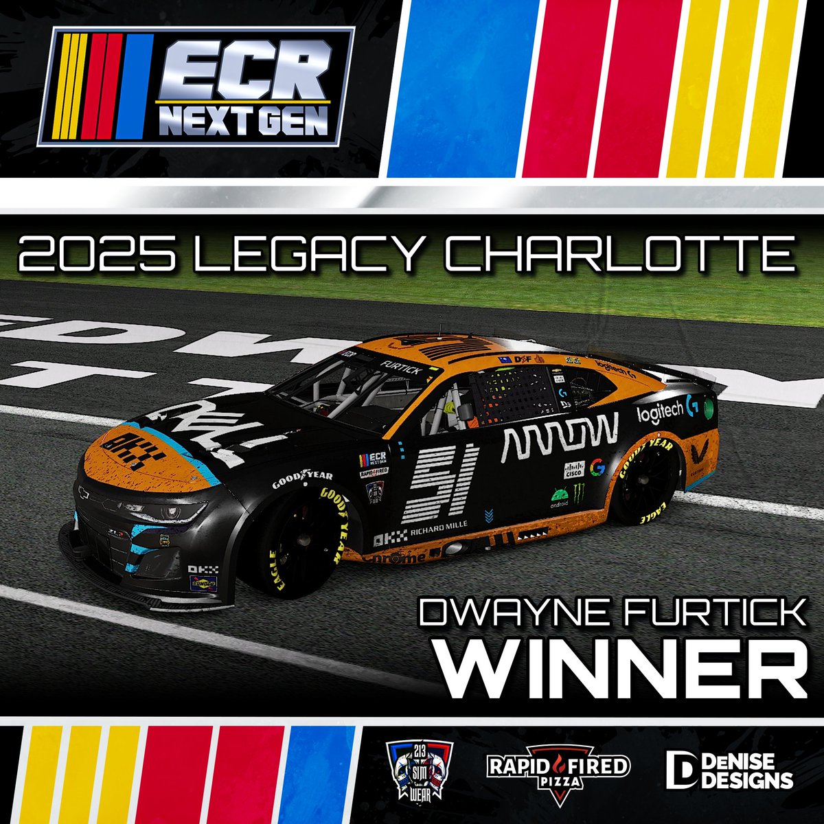 A chaotic first 100 miles the rest of the race saw strategy across the board as the race went green to the end. 
<a href="/speedmachine51/">⚡️51⚡️</a> come out with the 🏆 <a href="/Celticsfan3030/">Collin Bollinger</a> P2 <a href="/Tristen__18/">Tristen Bailey</a> P3 Kyle Diaz P4 and <a href="/EliteWarMachine/">Tyler Birden</a> P5 to round out the top 5

We're off next wk for Memorial Day