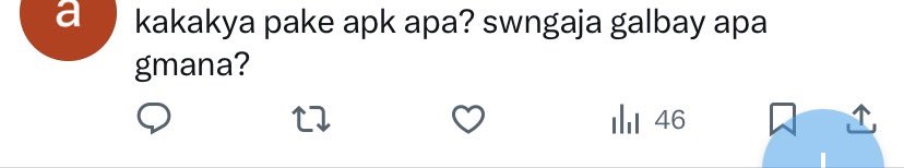 apaan bgt lah nanya nya “sengaja di galbay kah?” loh anjir mana ada org sengaja galbay!!! galbay itu karna kita udh gabisa bayar karna galob tulob, memutuskan telbay karna financial bukan sengaja. sorry km ak blokir kek WTF bgt nanyanya!!!! kayanya ini dc sih!