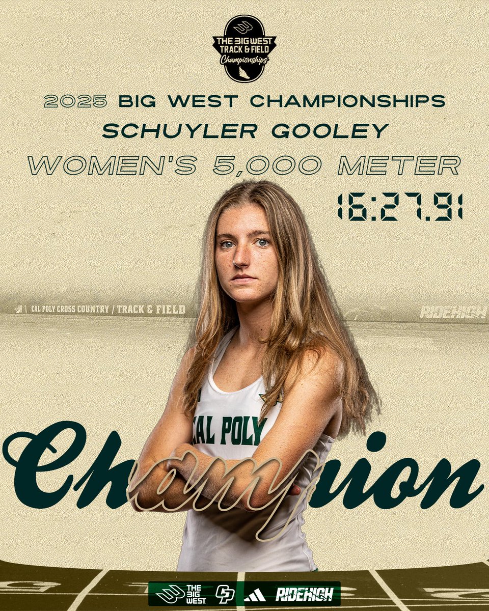 Big West Gooley came up clutch one last time 👊

In her final race as a Mustang, Schuyler Gooley wins the Big West title in the women’s 5,000-meter!! She’s the first Mustang since 2019 to win a title in the event 💪

#RideHigh🐎👟