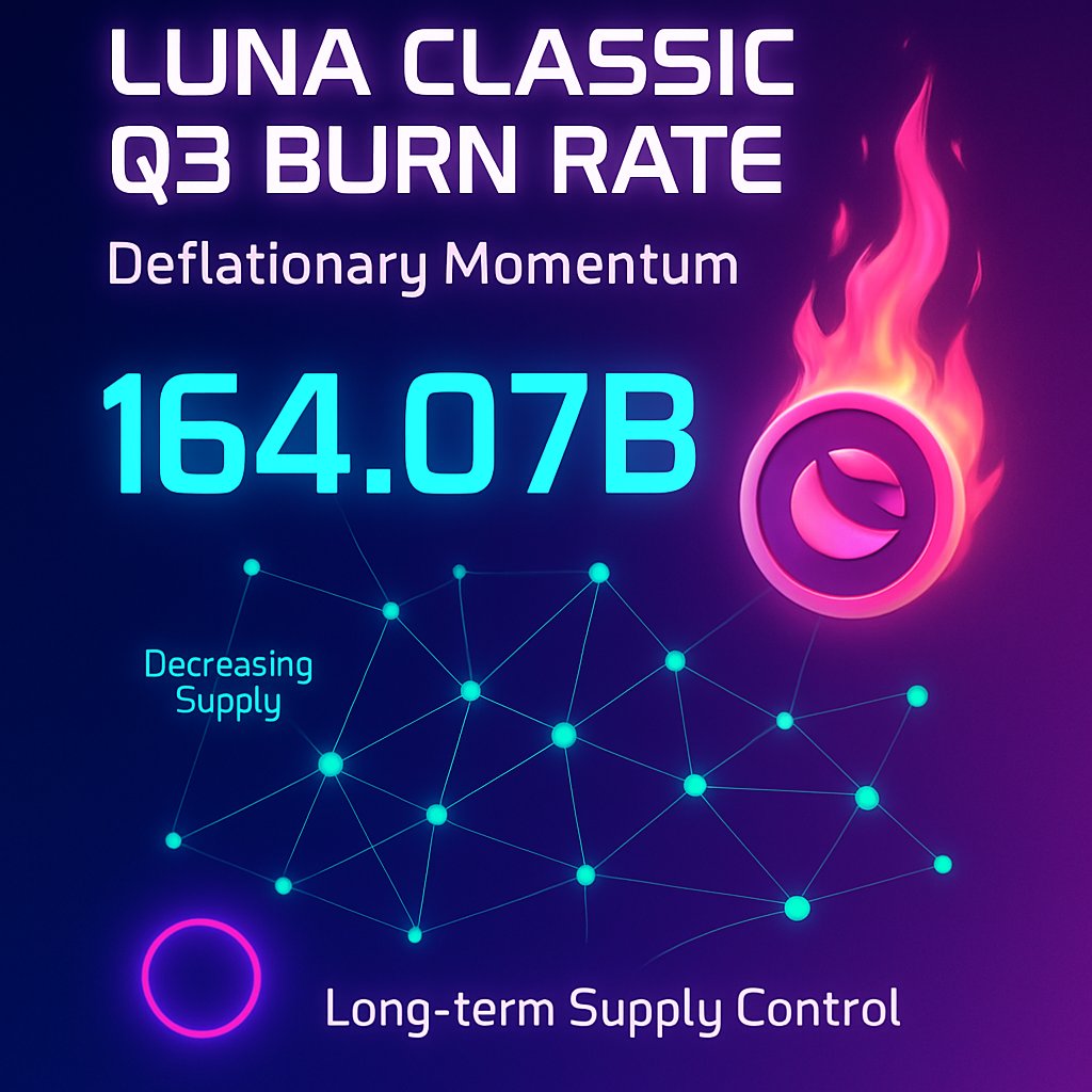 slaymoneyapp's tweet photo. Luna Classic Q3 burn rate hits 164.07B, indicating persistent deflationary momentum on $LUNC network.

This steady burn rate might signal growing credibility for tokenomics rebalancing and long-term supply control.

Sustained burn could drive further scarcity, impacting price ... https://t.co/NUXxRWBLoD