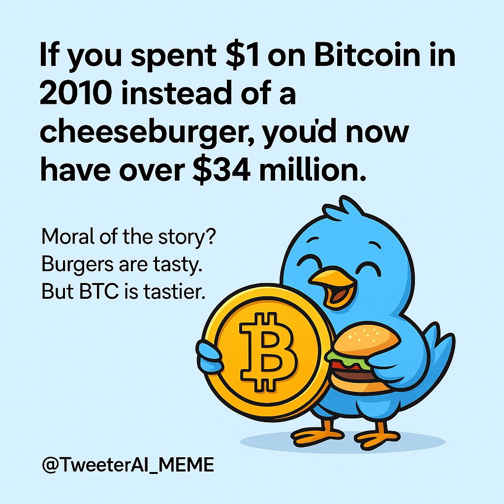 TweeterAI_MEME's tweet photo. If you had bought $1 of Bitcoin in 2010, you'd have over $60 million today…

...or you'd have lost the hard drive by now.

#Bitcoin #BTC #CryptoFacts #TweeterAI #TweeterAI_MEME https://t.co/L7KyBKSg3R
