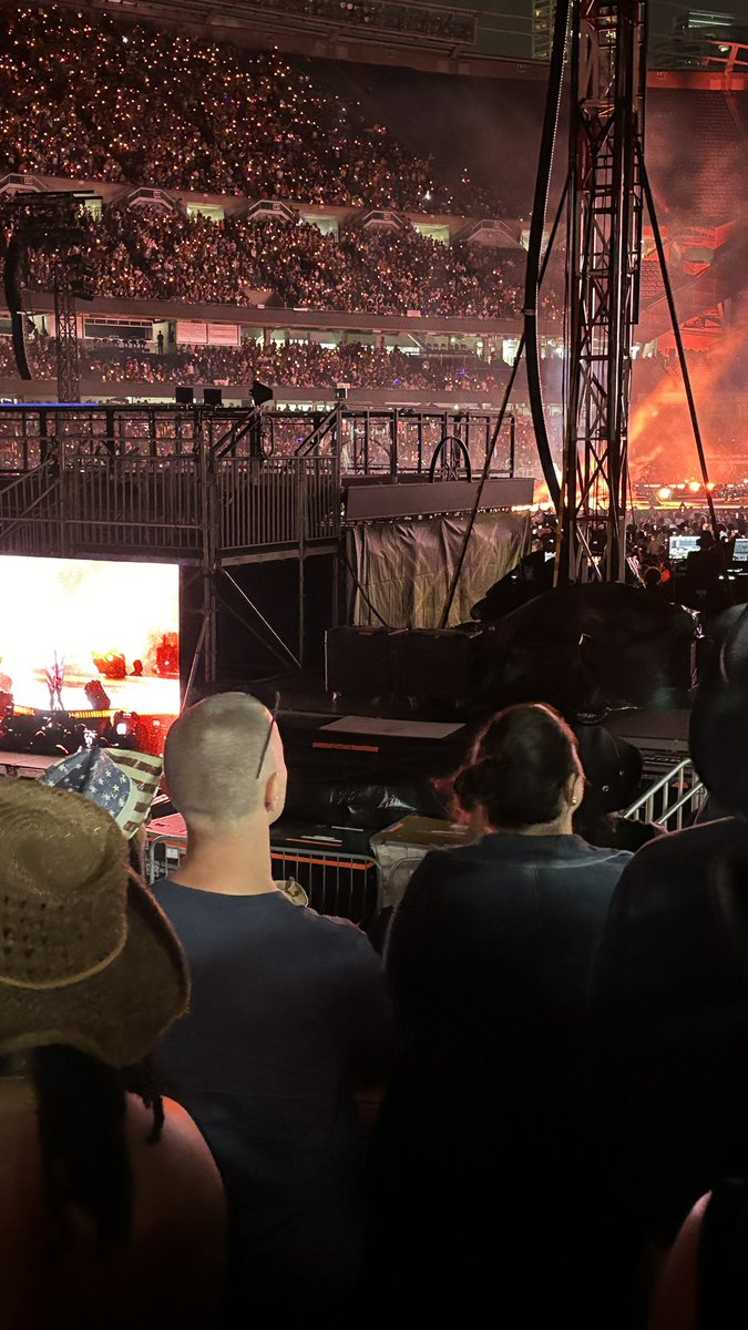 TGI_Natural's tweet photo. Update! #Ticketmaster is still refusing to help after sending pictures showing my view and receipt that my $1500 tickets did not show "Obstructed View" or "Limited View" For Section 114 row 8 seats 1&amp;2 this was literally our view. Anyone experience this? #CowboyCarterTourChicago https://t.co/CoEiTPGwHT