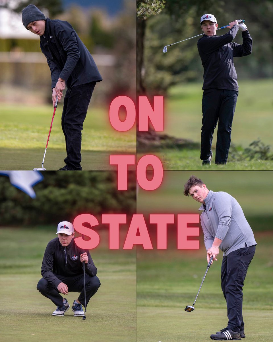 What a day for AMHS athletics! We were 3/3 on the day with our teams playing loser out, winner advances to State games! Softball won 9-7 over B-E, baseball won 10-0 over Bellingham &amp; soccer won 11-10 in PKs against Squalicum. 3 golfers also qualified for State! #GoCats