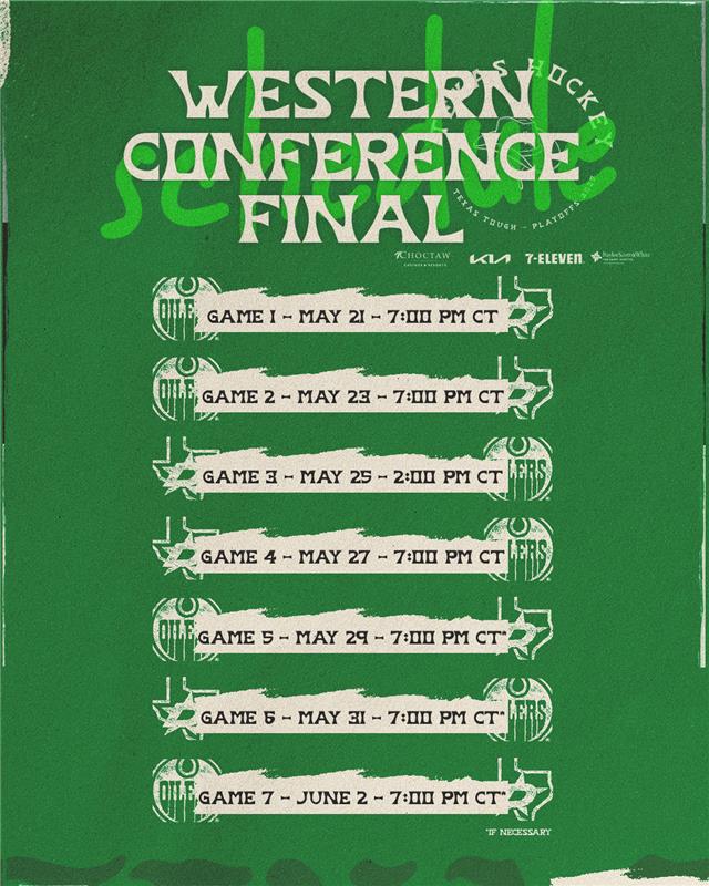 X - Dallas Stars (@dallasstars) on Twitter photo Let's keep this <a href="/AACenter/">American Airlines Center</a> party going 🎉
The Western Conference Final begins Wednesday 👏 Let's keep this <a href="/AACenter/">American Airlines Center</a> party going 🎉
The Western Conference Final begins Wednesday 👏