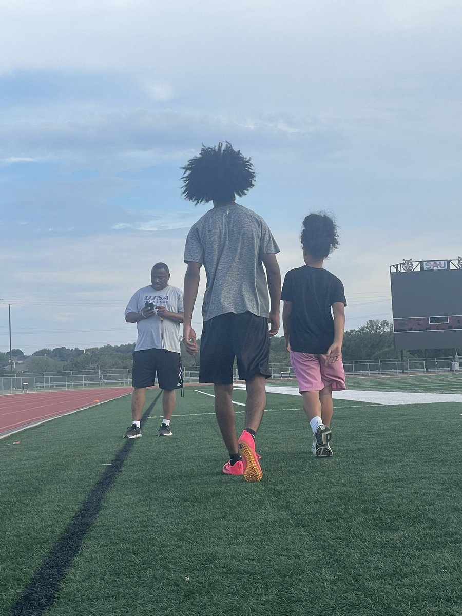 Coach always there to let me know where I can improve #coach #solisfuller #trackandfield #classof2028 #summertrack