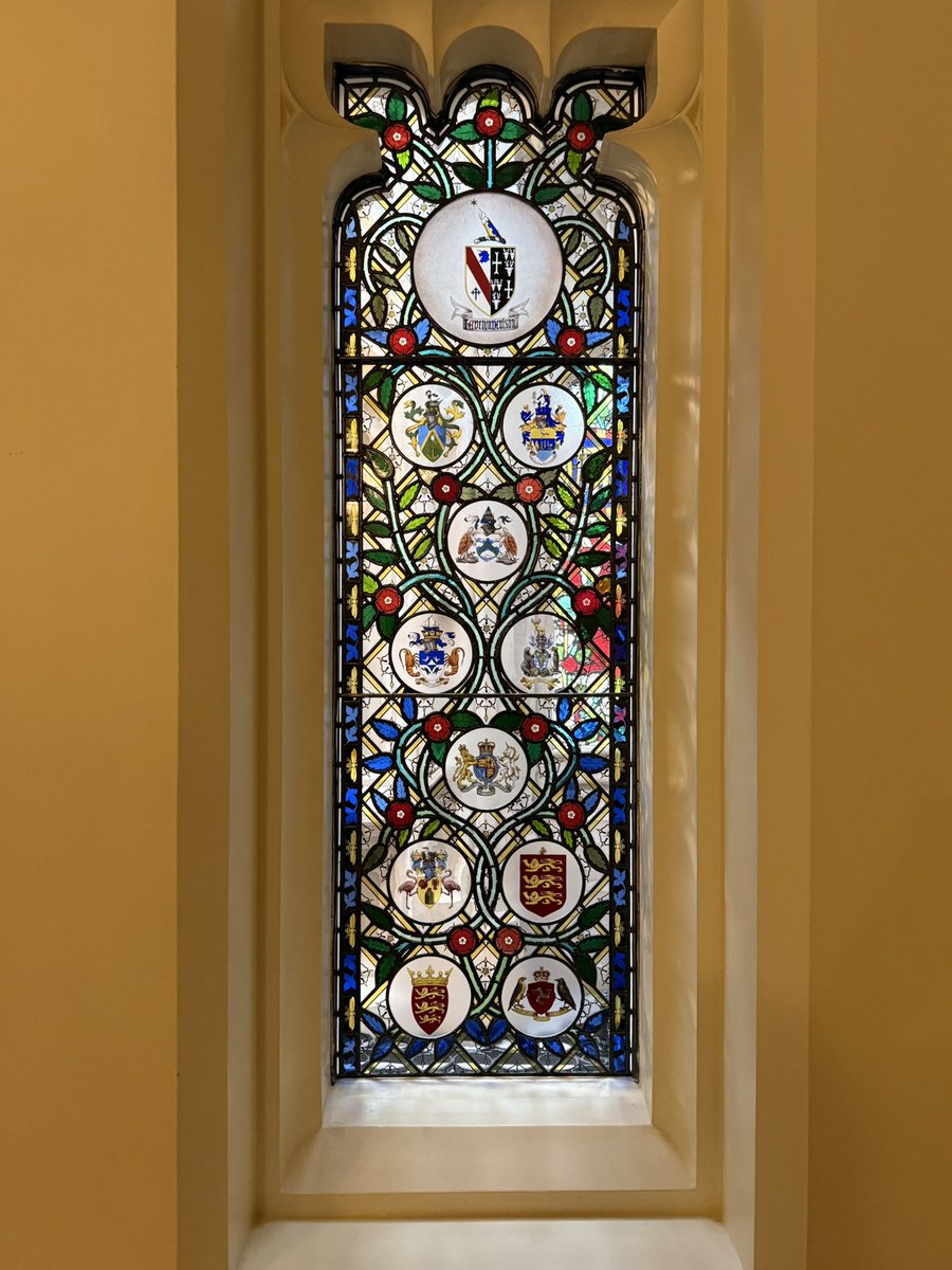 In Speaker’s House <a href="/UKParliament/">UK Parliament</a> there is a stained glass window proudly the crests of several UK Overseas Territories, including Tristan. #Parliament #TristandaCunha