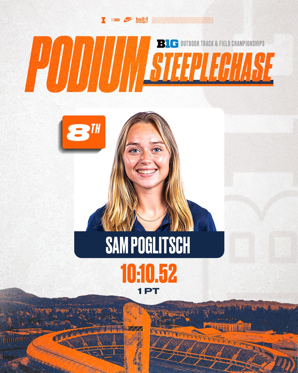Sam clocked the program's third-fastest 3000m steeplechase time of 10:10.52 to make her way onto the podium!

#WhyNotILL I <a href="/SamPoglitsch/">Sam Poglitsch</a>