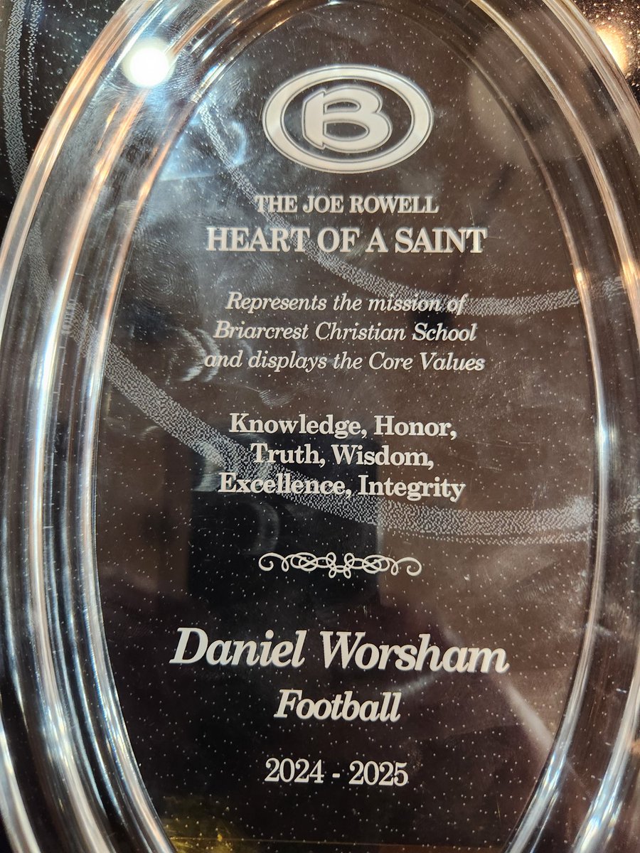 If your going to receive a football award, as a parent this is what you want to see your son achieve! Proud of you Daniel Worsham SBU Bearcats and Jordan Brown Harding University Bison! You young men represent the best of the Green and Gold! Go Saints!