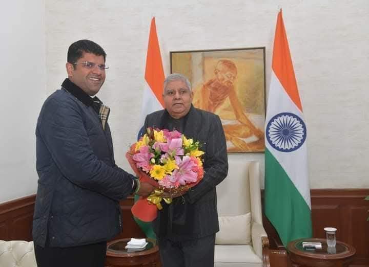 Dushyant Chautala (@dchautala) on Twitter photo рдорд╛рдирдиреАрдп рдЙрдкрд░рд╛рд╖реНрдЯреНрд░рдкрддрд┐ рд╢реНрд░реА рдЬрдЧрджреАрдк рдзрдирдЦрдбрд╝ рдЬреА рдХреЛ рдЙрдирдХреЗ рдЬрдиреНрдорджрд┐рди рдкрд░ рд╣рд╛рд░реНрджрд┐рдХ рд╢реБрднрдХрд╛рдордирд╛рдПрдВ! рдЖрдкрдХреЗ рдХреБрд╢рд▓ рдиреЗрддреГрддреНрд╡ рдФрд░ рджреЗрд╢ рдХреЗ рдкреНрд░рддрд┐ рд╕рдорд░реНрдкрдг рд╕реЗ рд╣рдо рд╕рднреА рдкреНрд░реЗрд░рд┐рдд рд╣реИрдВред рдИрд╢реНрд╡рд░ рдЖрдкрдХреЛ рдЙрддреНрддрдо рд╕реНрд╡рд╛рд╕реНрдереНрдп, рджреАрд░реНрдШрд╛рдпреБ рдФрд░ рдирд┐рд░рдВрддрд░ рд╕рдлрд▓рддрд╛ рдкреНрд░рджрд╛рди рдХрд░реЗред рдЬрдиреНрдорджрд┐рди рдХреА рдмрд╣реБрдд рдмрд╣реБрдд рдмрдзрд╛рдИ!
<a href="/VPIndia/">Vice-President of India</a> рдорд╛рдирдиреАрдп рдЙрдкрд░рд╛рд╖реНрдЯреНрд░рдкрддрд┐ рд╢реНрд░реА рдЬрдЧрджреАрдк рдзрдирдЦрдбрд╝ рдЬреА рдХреЛ рдЙрдирдХреЗ рдЬрдиреНрдорджрд┐рди рдкрд░ рд╣рд╛рд░реНрджрд┐рдХ рд╢реБрднрдХрд╛рдордирд╛рдПрдВ! рдЖрдкрдХреЗ рдХреБрд╢рд▓ рдиреЗрддреГрддреНрд╡ рдФрд░ рджреЗрд╢ рдХреЗ рдкреНрд░рддрд┐ рд╕рдорд░реНрдкрдг рд╕реЗ рд╣рдо рд╕рднреА рдкреНрд░реЗрд░рд┐рдд рд╣реИрдВред рдИрд╢реНрд╡рд░ рдЖрдкрдХреЛ рдЙрддреНрддрдо рд╕реНрд╡рд╛рд╕реНрдереНрдп, рджреАрд░реНрдШрд╛рдпреБ рдФрд░ рдирд┐рд░рдВрддрд░ рд╕рдлрд▓рддрд╛ рдкреНрд░рджрд╛рди рдХрд░реЗред рдЬрдиреНрдорджрд┐рди рдХреА рдмрд╣реБрдд рдмрд╣реБрдд рдмрдзрд╛рдИ!
<a href="/VPIndia/">Vice-President of India</a>