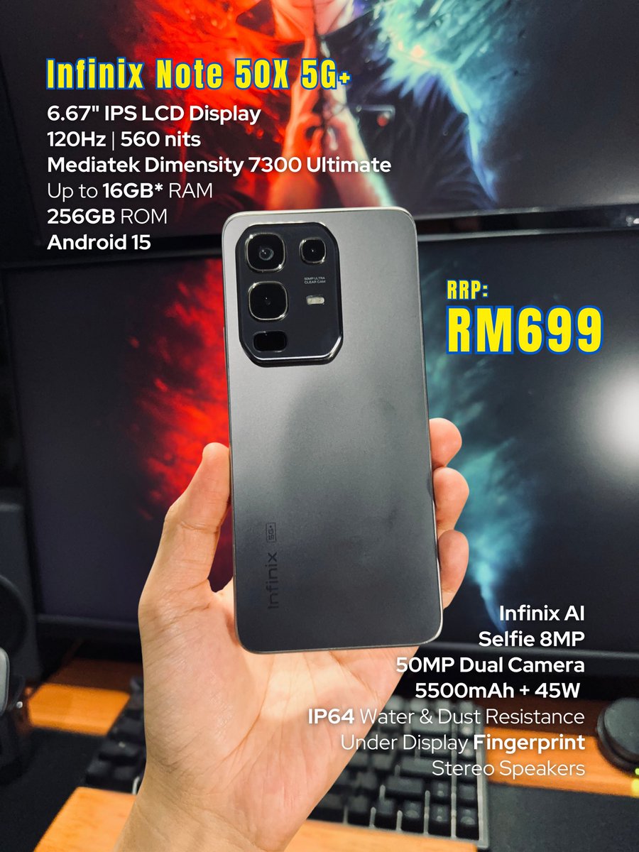 mangzztech's tweet image. 𝐏𝐡𝐨𝐧𝐞 𝐚𝐮𝐭𝐨 𝐩𝐫𝐨 𝐌𝐨𝐛𝐢𝐥𝐞 𝐋𝐞𝐠𝐞𝐧𝐝𝐬 😎

Perbezaan utama Infinix Note 50S 🆚 Note 50X
☑️ 6.78” Skrin AMOLED 🆚 6.67” IPS LCD
☑️ Skrin Curved 144Hz 🆚 Skrin Flat 120Hz
☑️ Camera 64MP Sony 🆚 50MP
☑️ RM899 🆚 RM699

#infinix #infinixnote #mobilelegends #mpl