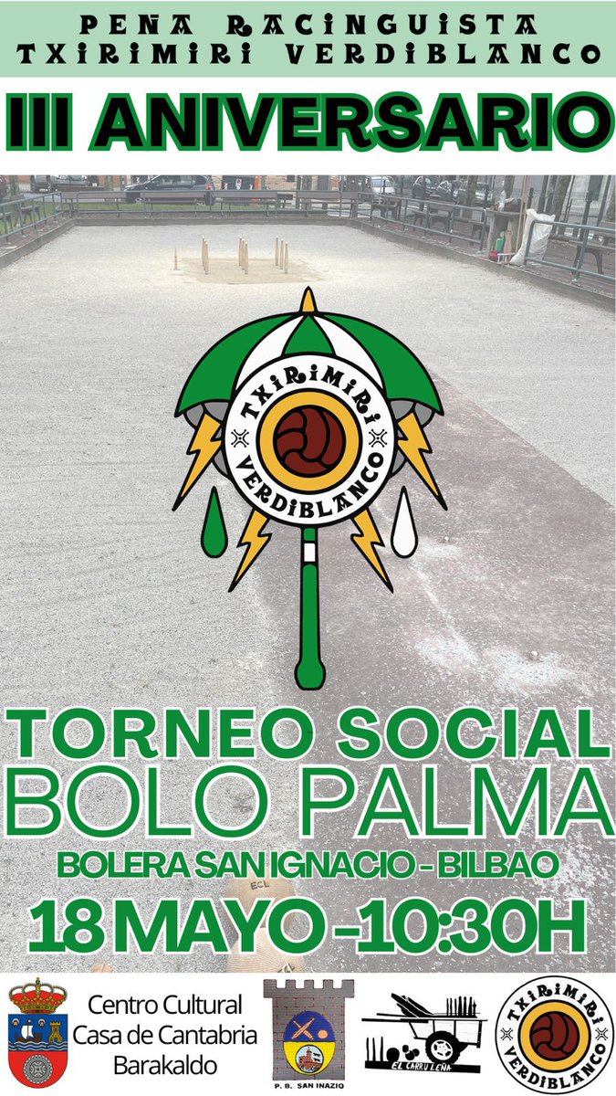 Aupa ahí!!!! Hoy es el día, comenzamos con nuestro #aniv3rsario. Ya estamos listos para un día en verdiblanco por #Vizcaya demostrando nuestro amor por el <a href="/realracingclub/">Real Racing Club</a>. Primera parada a las 10:30 en la bolera San Ignacio de Bilbao con un PREMIAZO para el ganador del torneo!!!