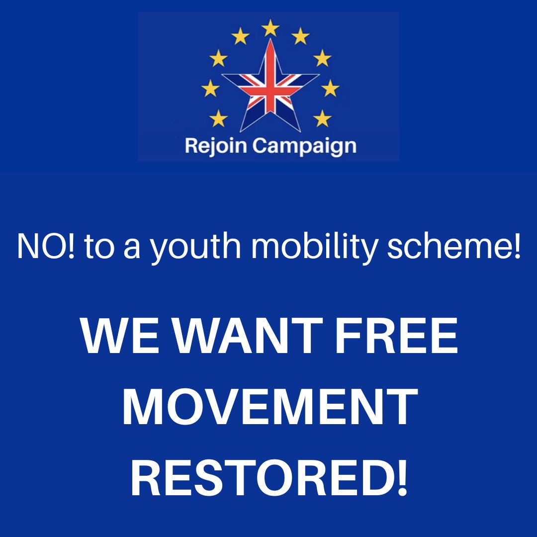 sonofr's tweet image. WHY DO WE HAVE TO SETTLE FOR SECOND BEST?

No half-arsed agreement with the EU will restore the amazing advantages that we enjoyed - and celebrated -  with free movement.

Let’s stop pissing about and rejoin the SM &amp;amp; CU and get free movement back. Only Starmer is stopping this.…