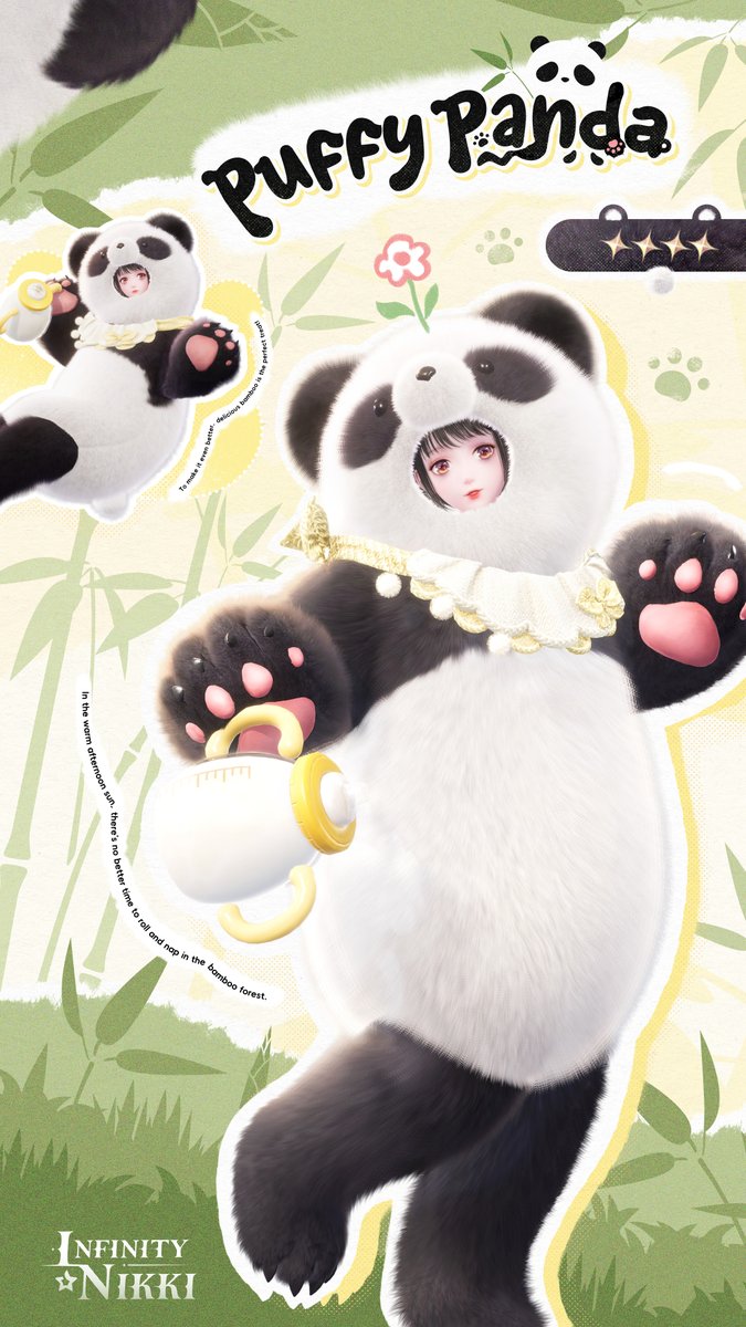 InfinityNikkiEN's tweet image. ♾️Event Details | "Cozy Caretakers: Protect the Pandas"

From tiny sparks, infinite warmth—guard pandas with love! Infinity Nikki joins forces with the Sichuan Green Foundation and Giant Panda National Park to protect pandas through conservation efforts and patrol support…