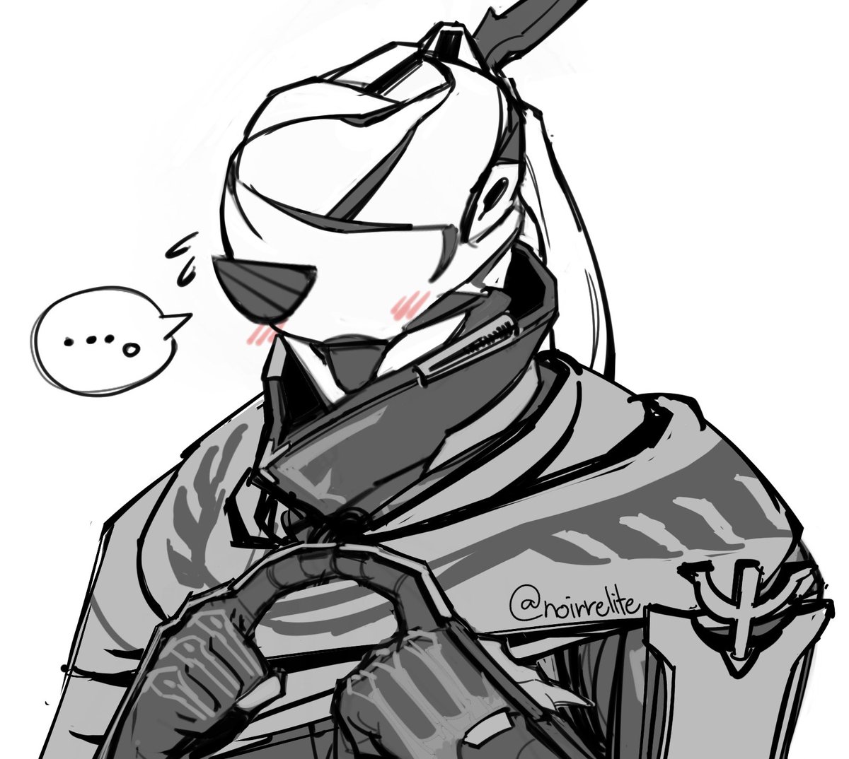 noirrelite's tweet photo. @Taldarris @Mesa_Warframe ...Actually, she's been meaning to ask you if you've seen her Tenno around (the kid wandered off and got lost again), but she's shy and her last encounter with a fellow Mesa didn't exactly go well... https://t.co/jIYyAygWmX