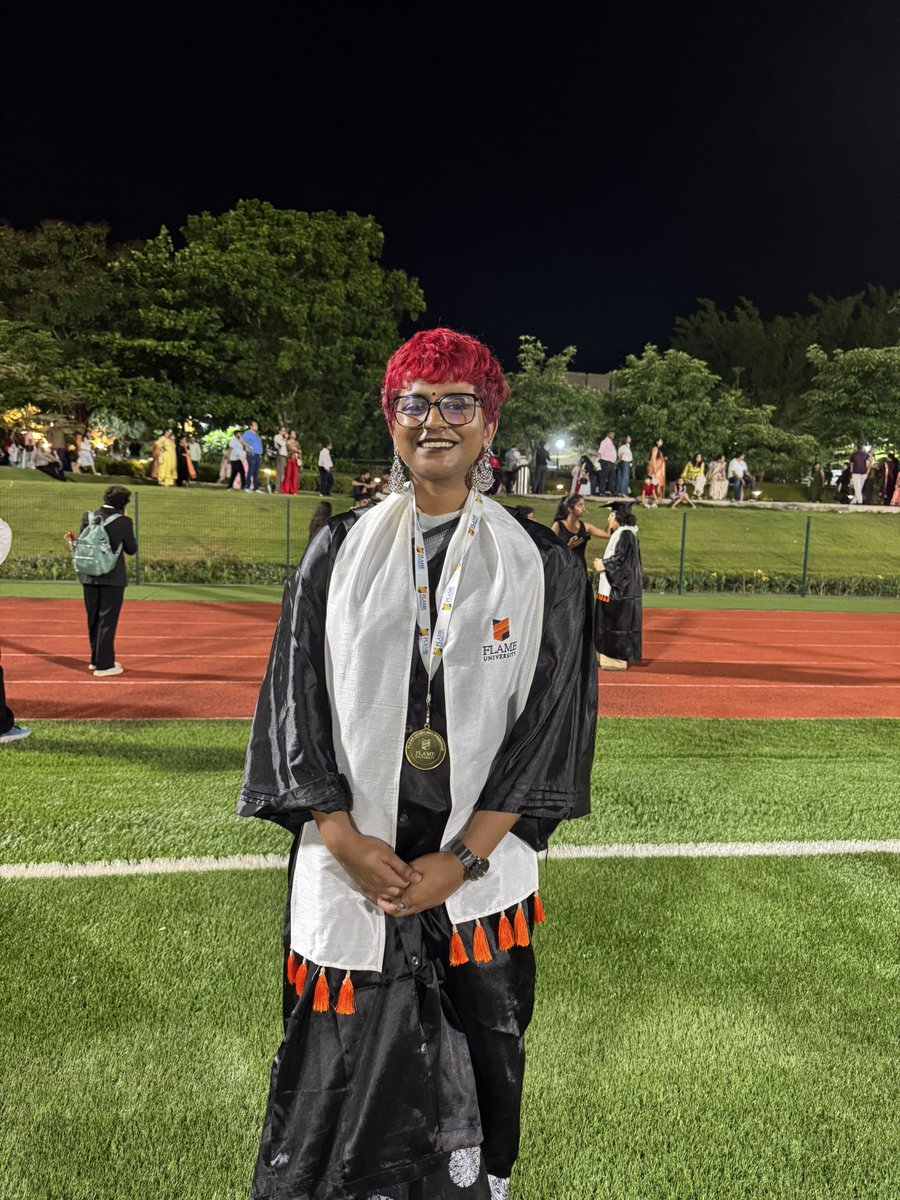 Bitter-sweet moment for me as I was awarded my second gold medal at <a href="/FLAMEUniversity/">FLAME University</a> for topping my batch. 

My mentor <a href="/sinjini_m/">Sinjini</a>, who stands behind every single achievement of mine over the last four years at FLAME, was recently fired for caring for the campus animals