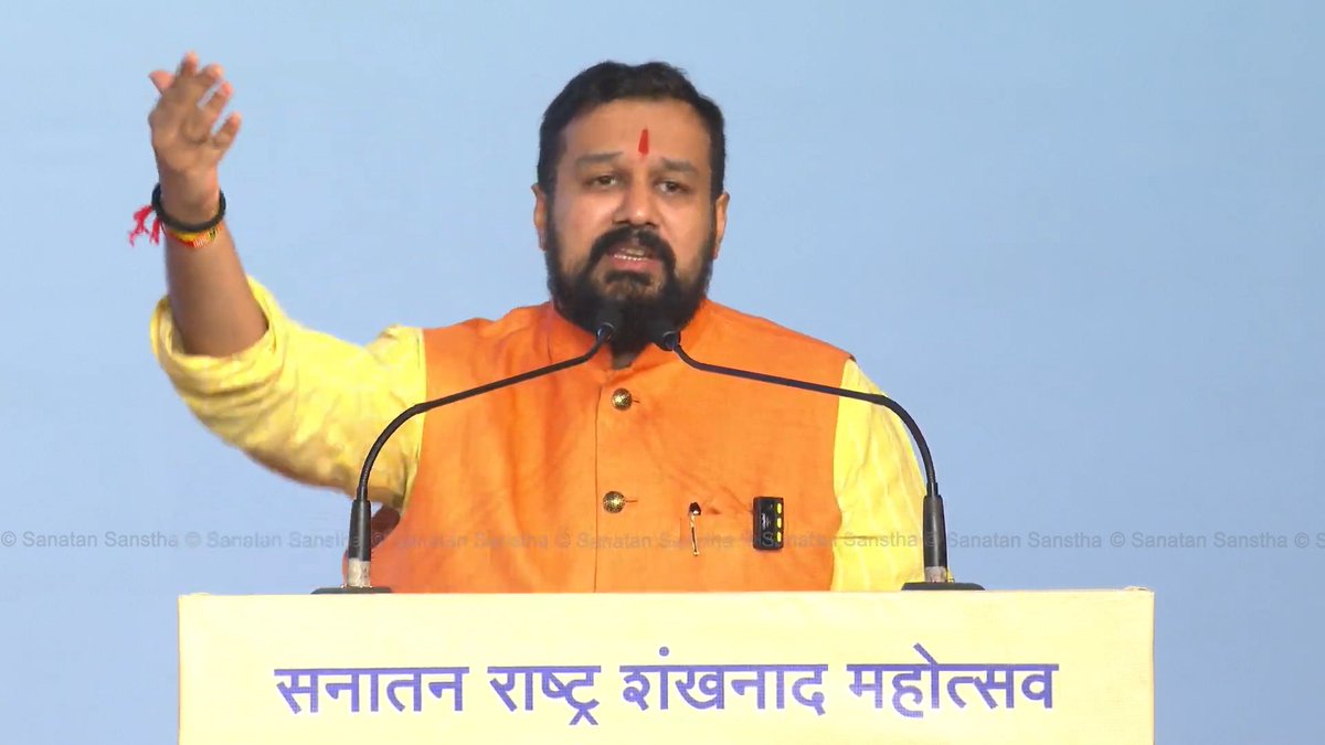 🚩 Don’t miss this powerful session!

Catch <a href="/Vishnu_Jain1/">Vishnu Shankar Jain</a> LIVE from the Sanatan Rashtra Shankhnad Mahotsav as he speaks on the Temple Liberation Movement – the legal battle for Kashi &amp; Mathura !

📺 Watch now: youtube.com/watch?v=mIIx1i…

#ShankhnadMahotsav #FreeHinduTemples #Kashi