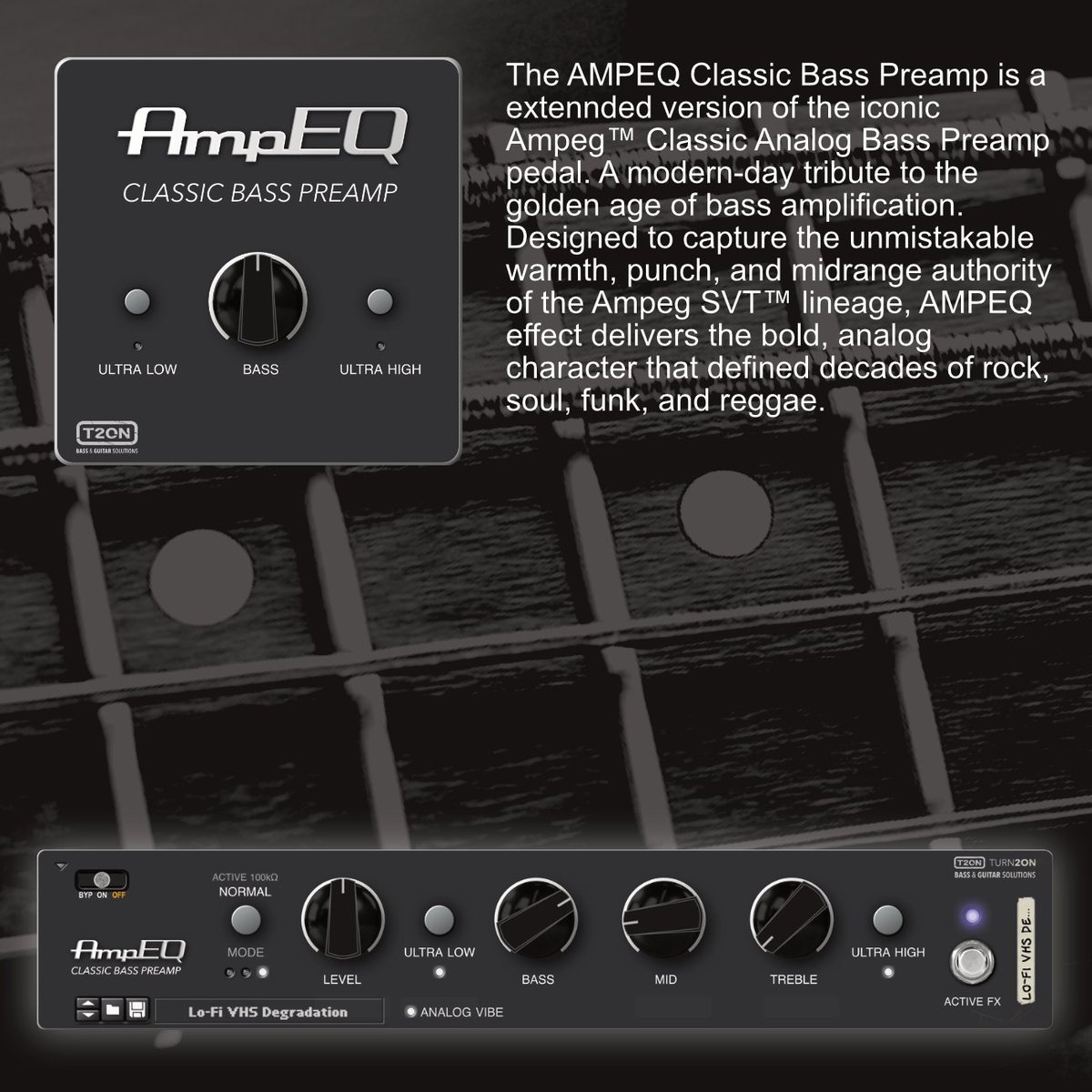 Turn2on's tweet image. Bring legendary Ampeg™ tone to your Reason rack with classic bass preamp.
The AMPEQ Classic Bass Preamp is a extennded version of the iconic Ampeg™ Classic Analog Bass Preamp pedal. A modern-day tribute to the golden age of bass amplification.
reasonstudios.com/shop/rack-exte…